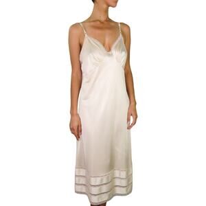 Sears 1970s Vintage Cream Champagne Satin Lace Slip Size 36 Lingerie